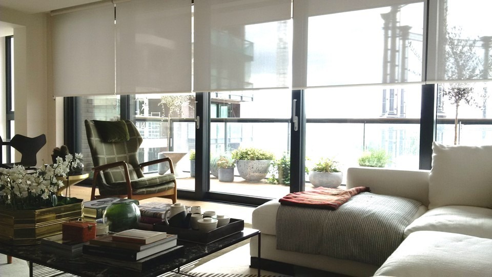 Heat reflective sheer blinds at apartments, Kings Cross