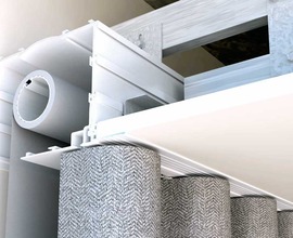 Dual track blind and curtain system